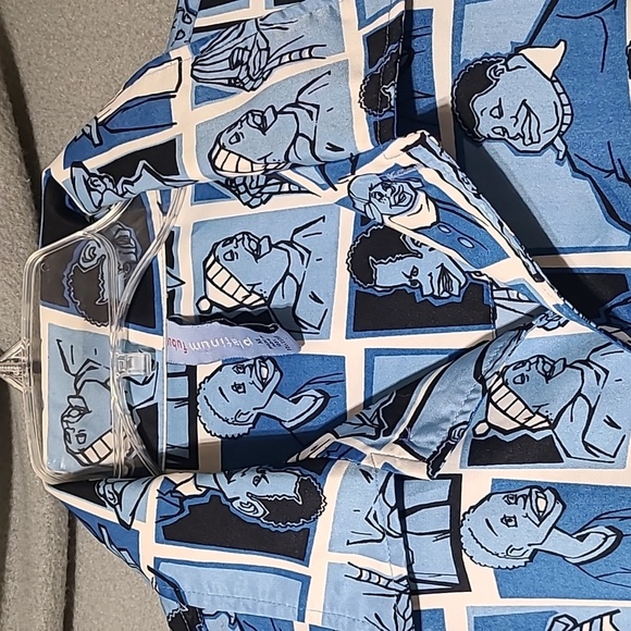 Vintage FUBU Men's Fat Albert AOP Long Sleeve Button Up Shirt Pre-Owned- Size XL - Picture 2 of 15